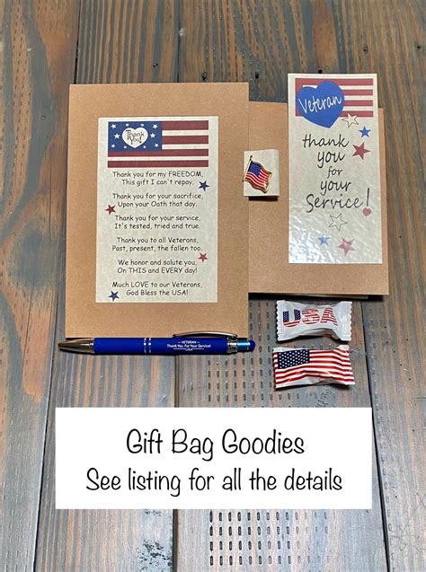 Large Veterans Gift Bag, Veterans Gift, Veterans Day Gift, Thank You ...