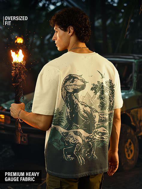 Buy The Souled Store Jurassic World Dino Park Men Oversized T-Shirt Online