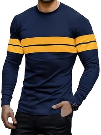 Buy LEOTUDE Men's Regular Fit Printed Cottonblend Full Sleeve Round ...
