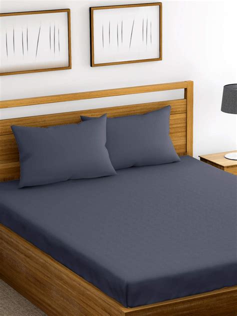 Huesland by Ahmedabad Cotton 200 TC Double Bed Sheet with 2 Pillow ...