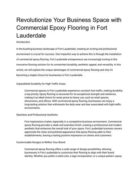 PPT - Commercial Epoxy Flooring Fort Lauderdale PowerPoint Presentation ...