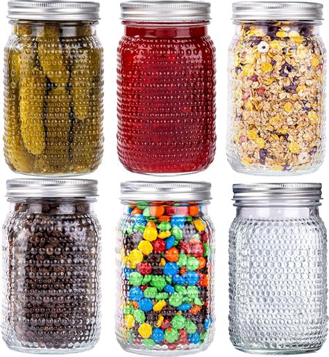 Amazon.com: WELLIFE Mason Jars 32 oz, 6 Pack Quart Mason Jars Wide ...