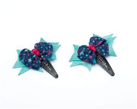 Star Print Bow Tic-Tac Clips – ribboncandy.in