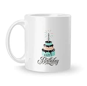 Buy MUGKIN® Happy Birthday Special Printed White Ceramic Mug 350 ml ...