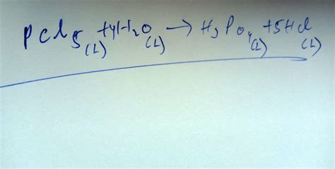 Solid PCI5, reacts vigorously with water to form a solution containing ...