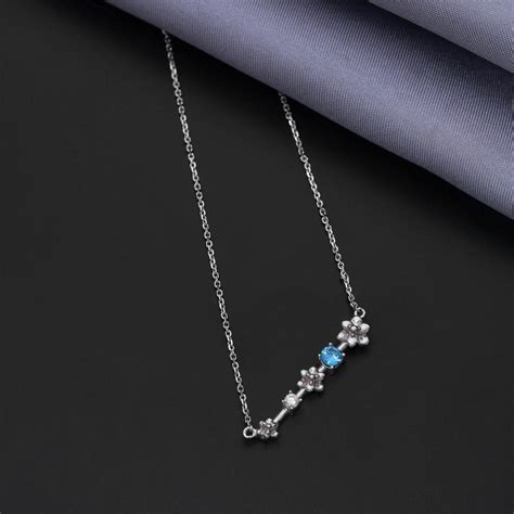 Floral Blue Topaz 92.5 Sterling Silver Chain – Ivanah Silver