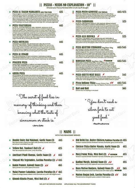 Menu at The Brew Estate, Patiala