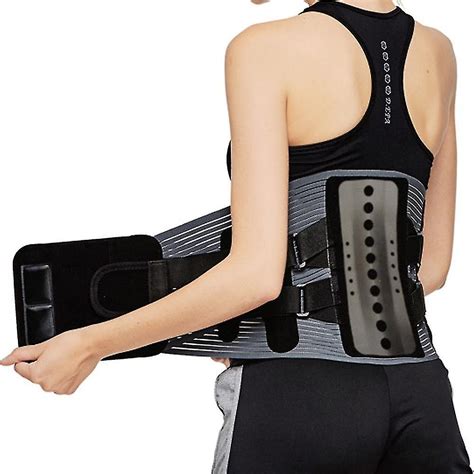 Men women adjustable waist trainer belt lower back brace spine support ...