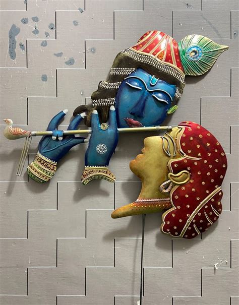 THE HANDICRAFT STORE Metal Wall Decor Metal Wall Hanging Radha Krishna ...