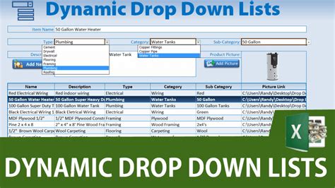 Image result for Excel Dynamic Drop Down Menu