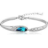 Shining Diva Fashion Royal Blue Crystal CZ Silver Plated Stylish ...