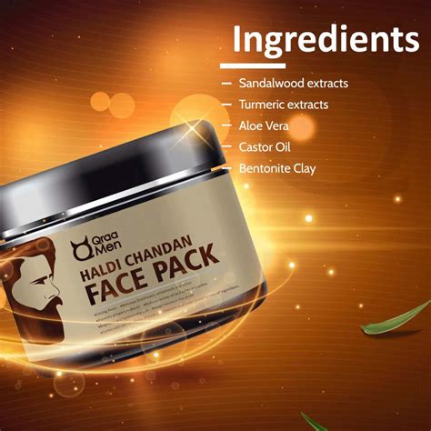 Buy QRAA MEN HALDI CHANDAN FACE PACK FOR SKIN BRIGHTENING/DE-TAN WITH ...