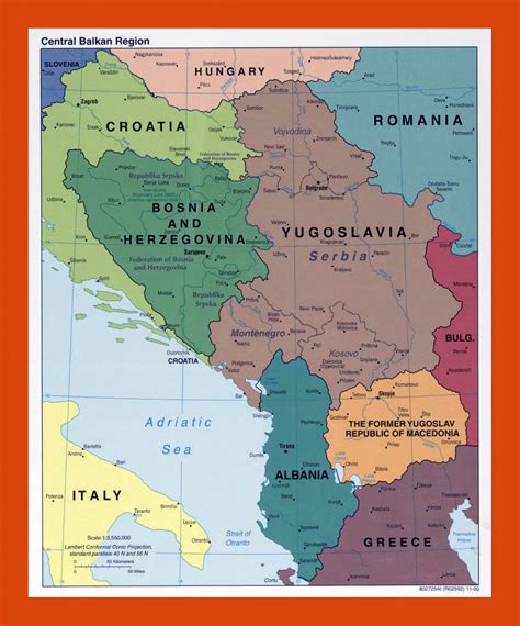Political map of Central Balkan Region - 2000 | Maps of Balkans | Maps of Europe | GIF map ... - political map of balkan