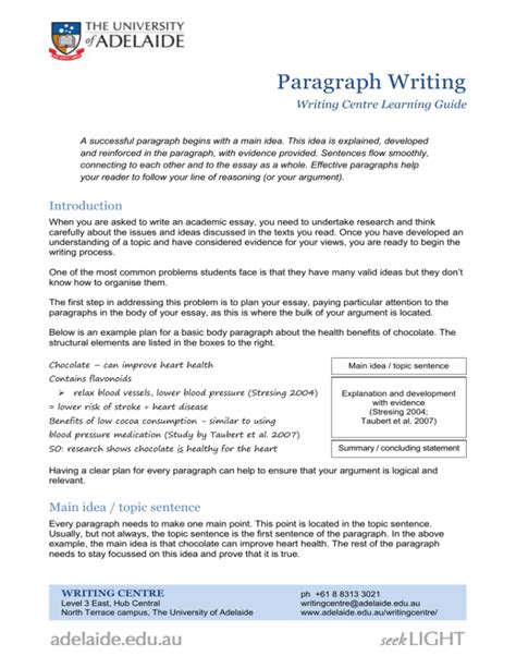 Image result for Visual Examples of a Paragraph Writing