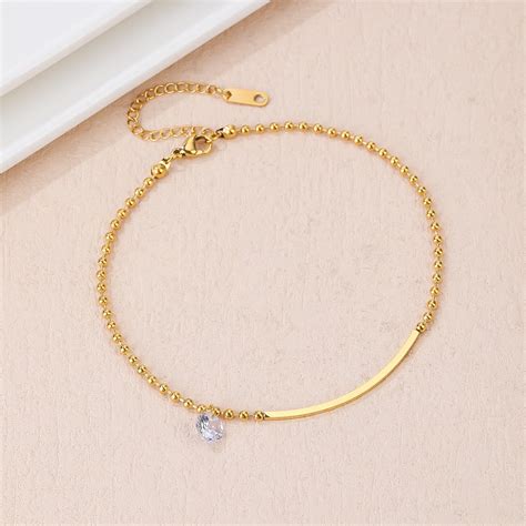 Diamond drop anklet(1 piece) – Lavisho Jewellery