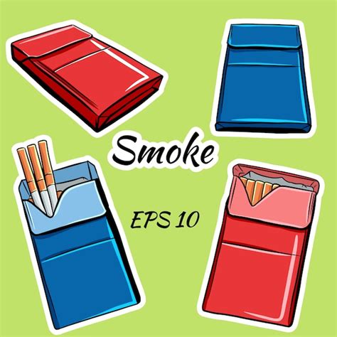 만화 스타일의 담배 팩. | 프리미엄 벡터