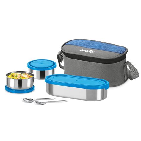 Buy MILTON Master Lunch Max (3 Microwave Safe Inner Steel Containers,1 ...