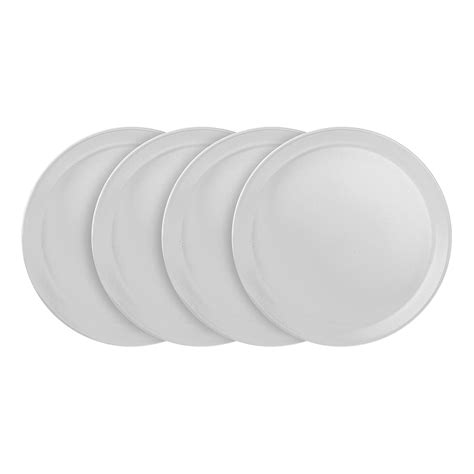 Stone Lain Stoneware Dinnerware Set, 4 Dinner Plates, Snow White ...