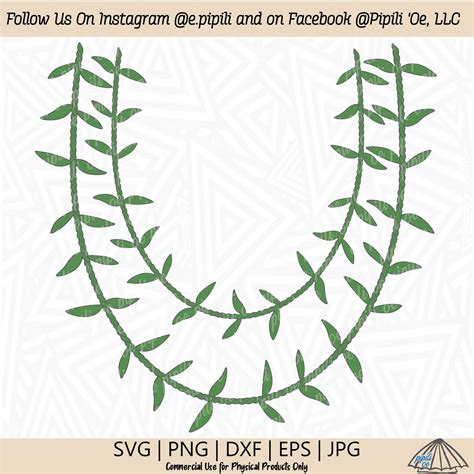 Ti Leaf Half Lei SVG Ti Leaf Lei SVG Lāʻī Leis SVG Digital Download ...