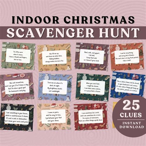 Christmas Scavenger Hunt Riddles: 25 Clues, Kids' Activities (PDF) - Etsy