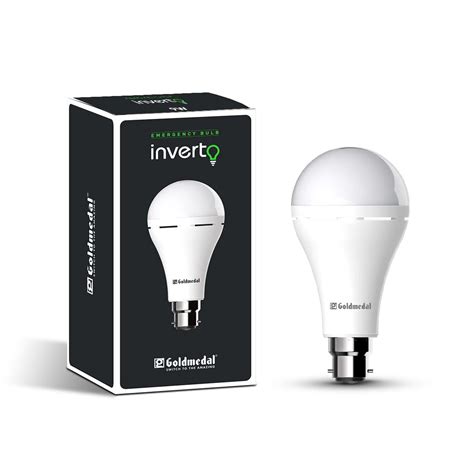Buy Goldmedal Inverto 9W B22 Emergency Rechargeable LED Bulb |Inverter ...