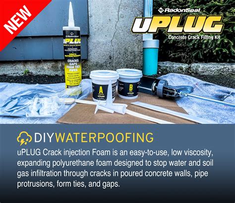 uPLUG Concrete Crack Repair Kit | DIY Foundation Crack Filler