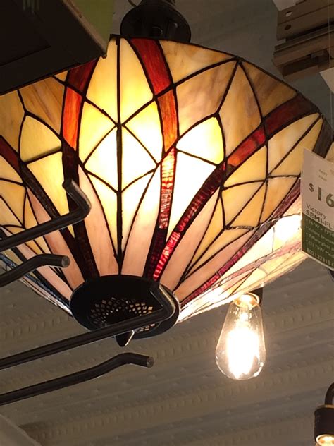 Craftsman Style Stained Glass Lighting Fixture