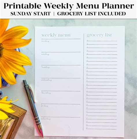 Weekly Menu Planner 的图像结果