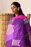 Buy Purple Silk Multi Bandhani Patchwork Saree For Women by Naina Jain ...
