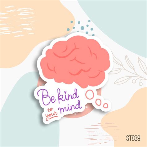 Be Kind to Your Mind Mental Health Stickers, Mental Health Sticker, Water Bottle Sticker, Laptop ...