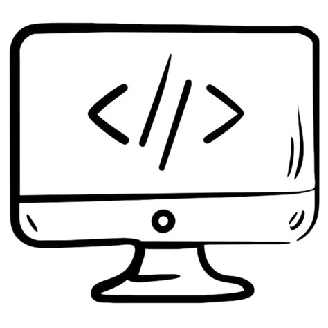 Coding icon doodle fill | Premium AI-generated vector