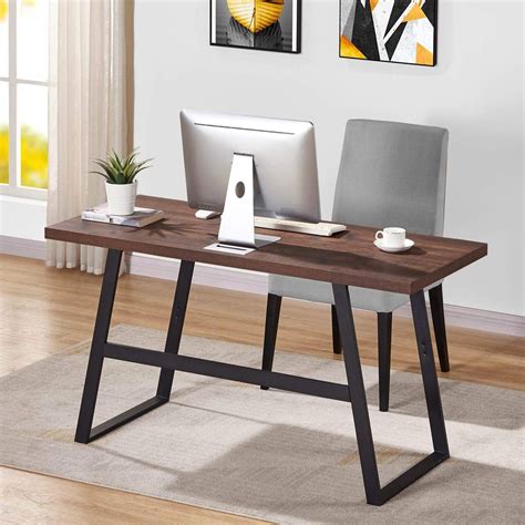 FURNISHIAA Brown Sheesham Wood Study & Computer Table for Home and Off ...
