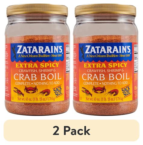 (2 pack) Zatarain's Extra Spicy Crawfish, Shrimp & Crab Boil, 63 oz Jar ...