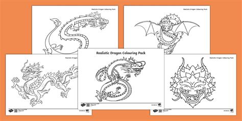 Realistic Dragon Colouring Pages - Activities - Resources