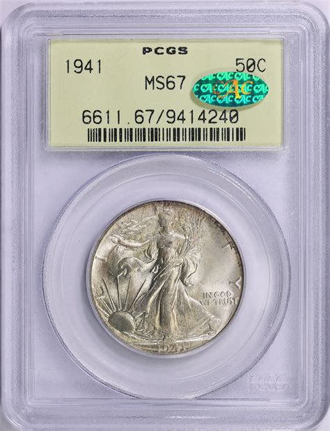 1941 Walking Liberty Half Dollar PCGS MS-67 (CAC Green) OGH (Item ...