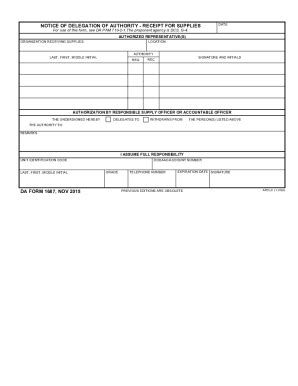 2015-2025 Form DA 1687 Fill Online, Printable, Fillable, Blank - pdfFiller