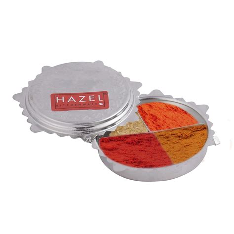 Buy HAZEL Kumkum Box for Puja | Stainless Steel Haldi Kunku Karanda ...