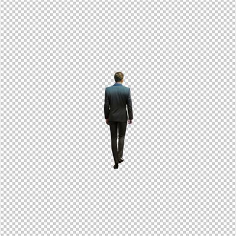 Man walking rear view on transparent background | Premium AI-generated PSD