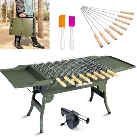 H Hy-tec (Device) Hybb, Backyard Charcoal Grill Barbeque With 7 Skewers ...