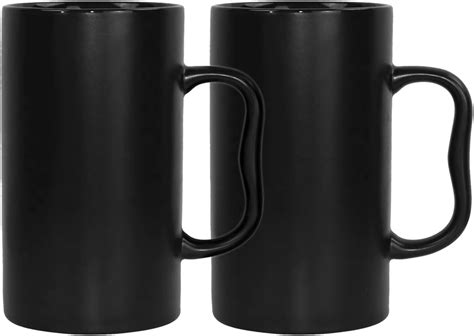 Amazon.com: NBABSR 20 oz Black Large Coffee Mugs, Tall Coffee Mugs with ...