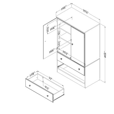 Morgan 2-Door Armoire W/ Drawers * D - South Shore Industries | AFW.com