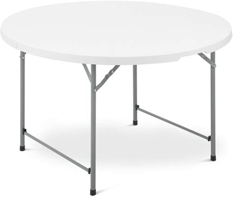 Round Folding Table, Indoor Round Card Table with Handle, Outdoor ...