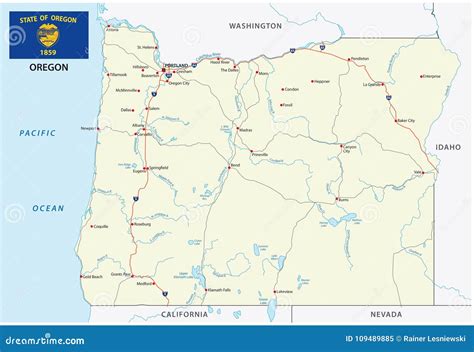 Oregon Road Map Stock Illustrations – 191 Oregon Road Map Stock ...