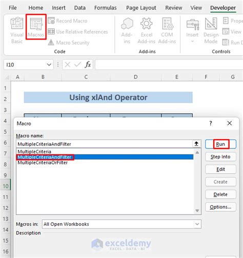 Image result for Excel VBA Multiple Filters