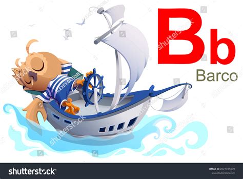 alfabeto español abc letra b barco: vector de stock (libre de regalías ...