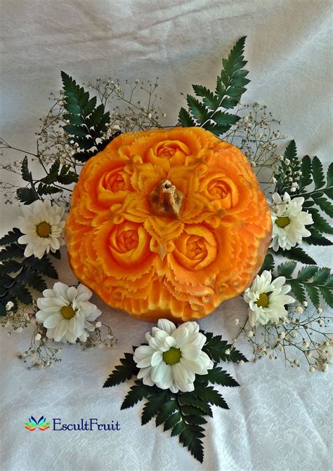 Roses Carved Pumpkin | Pumpkin Carving Ideas