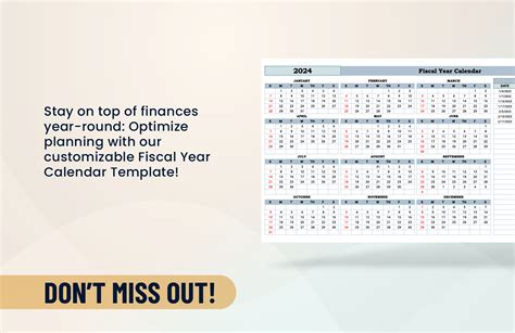 Fiscal Year Calendar Template in Excel, Google Sheets - Download | Template.net
