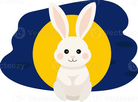 Chinese moon rabbit, Jade hare with full moon background and festive pattern. 27296831 PNG