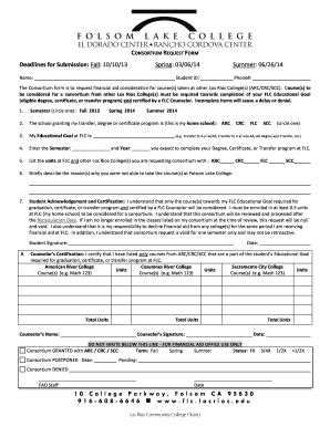 Fillable Online flc losrios Consortium Request Form - Folsom Lake ...