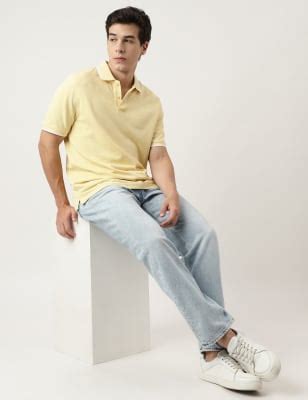 Cotton Striped Spread Collar Polo T-Shirt